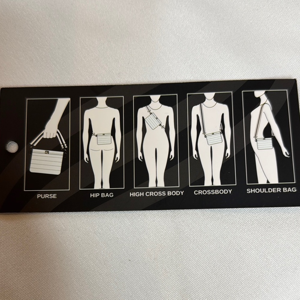 Think Royln Black Crossbody Bag with Striped Strap - Picture 2 of 5